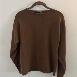 Chocolate Brown Crewneck Sweater with Smooth Knit